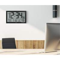 Slim Jumbo Self-Setting Wall Clock, Digital, Battery Operated, White OR503 | Planification Entrepots Molloy