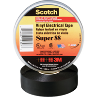 Rubans en vinyle Super 88 Scotch, 19 mm (3/4") x 20,1 m (66'), Noir, 8,5 mils Planification Entrepots Molloy