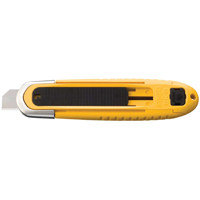 Couteau de s&eacute;curit&eacute; autor&eacute;tractable automatique, 15 mm, Acier au carbone, Prise en Plastique Planification Entrepots Molloy