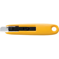 Couteau de s&eacute;curit&eacute; compact autor&eacute;tractable, 11 mm, Acier au carbone, Prise en Plastique Planification Entrepots Molloy