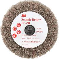 Scotch-Brite Roloc Cut and Polish Flap Brush, PF-ZR, Aluminum Oxide, Medium Grit, 2-1/2" x 1-1/4" Planification Entrepots Molloy