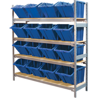 &eacute;tag&egrave;res larges avec bacs g&eacute;ants en plastique, Acier, Sans boulons, Capacit&eacute; 800 lb, 66" la x 72" h x 18" p Planification Entrepots Molloy