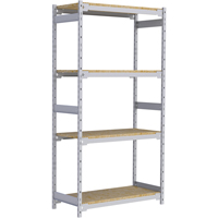 Wide Span Record Storage Shelving, Steel, 4 Shelves, 42" W x 18" D x 84" H Planification Entrepots Molloy
