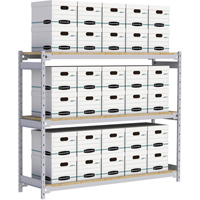 Wide Span Record Storage Shelving, Steel, 3 Shelves, 72" W x 18" D x 60" H Planification Entrepots Molloy