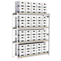 Wide Span Record Storage Shelving, Steel, 4 Shelves, 72" W x 18" D x 84" H, Add-On Kit Planification Entrepots Molloy