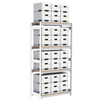 Wide Span Record Storage Shelving, Steel, 4 Shelves, 42" W x 18" D x 84" H, Add-On Kit Planification Entrepots Molloy