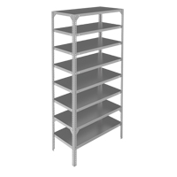 Shelving Unit, Galvanized Steel, Slotted Angle, 400 lbs. Capacity, 36" W x 96" H x 18" D Planification Entrepots Molloy