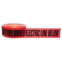 "Buried Electric Line" Identoline&reg; Underground Warning Tape, 3" W x 1000' L, Black on Red Planification Entrepots Molloy