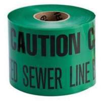 "Buried Sewer Line" Identoline&reg; Underground Warning Tape, 6" W x 1000' L, Black on Green Planification Entrepots Molloy
