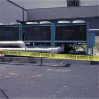 Rubans pour barricades, Anglais, 3" la x 1000' lo, 2 mils, Noir sur jaune Planification Entrepots Molloy