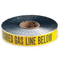 "Gas Line" Identoline&reg; Underground Warning Tape, 2" W x 1000' L, Black on Yellow Planification Entrepots Molloy