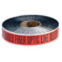 "Fiber Optic Line" Identoline&reg; Underground Warning Tape, 2" W x 1000' L, Black on Orange Planification Entrepots Molloy