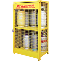 Gas Cylinder Cabinets, 12 Cylinder Capacity, 44" W x 30" D x 74" H, Yellow SAF847 | Planification Entrepots Molloy