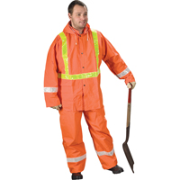 Tornado Traffic Rain Suit, PVC, Small, High Visibility Orange Planification Entrepots Molloy