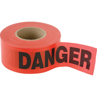 Petits rubans standards pour barricades, Anglais, 3" la x 300' lo, 2 mils, Noir/rouge Planification Entrepots Molloy