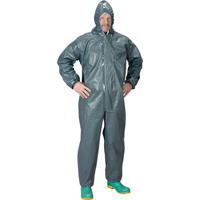 2.0 Mil CRFR Hooded Coveralls, Small, Grey, FR Treated Fabric Planification Entrepots Molloy