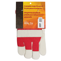 Gants d'ajusteur rouge & blanc doubl&eacute;s pour l'hiver de premi&egrave;re qualit&eacute;, Grand, Paume en Cuir fleur de vache, Doublure en Boa Planification Entrepots Molloy