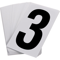 Num&eacute;ros autocollants, 3, 3-1/2" h, Noir sur blanc Planification Entrepots Molloy