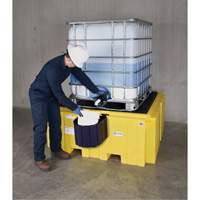 GRV Spill Pallet Plus sans drain, Capacit&eacute; de d&eacute;versement 365 gal. US, 62" x 62" x 28" Planification Entrepots Molloy