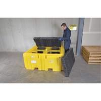 GRV Spill Pallet Plus sans drain, Capacit&eacute; de d&eacute;versement 365 gal. US, 62" x 62" x 28" Planification Entrepots Molloy