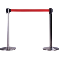 Free-Standing Crowd Control Barrier Receiver Post, 35" High, Stainless Planification Entrepots Molloy