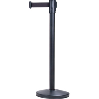 Free-Standing Crowd Control Barrier, Steel, 35" H, Black Tape, 7' Tape Length Planification Entrepots Molloy
