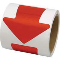 D&eacute;calcomanie en couleur pour le marquage des planchers, Fl&egrave;che, 4" lo x 4" la, Rouge, Vinyle Planification Entrepots Molloy