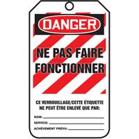 Lockout Tags, Cardstock, 3-1/8" W x 5-7/8" H, French Planification Entrepots Molloy