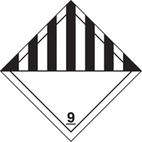 TDG Shipping Labels, Class 9, Miscellaneous Dangerous Goods, Paper Planification Entrepots Molloy