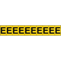 Individual Adhesive Letter Markers, E, 1" H, Black on Yellow Planification Entrepots Molloy