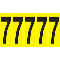 Individual Adhesive Number Markers, 7, 3-7/8" H, Black on Yellow Planification Entrepots Molloy