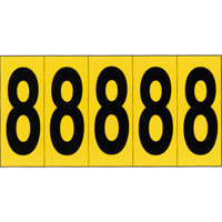Individual Adhesive Number Markers, 8, 3-7/8" H, Black on Yellow Planification Entrepots Molloy