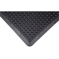 Tapis antifatigue en d&ocirc;me, &agrave; bulles, 2' x 3' x 1/2", Noir, Caoutchouc Planification Entrepots Molloy