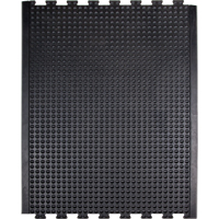Tapis antifatigue en d&ocirc;me, &agrave; bulles, 3' x 4' x 1/2", Noir, Caoutchouc Planification Entrepots Molloy