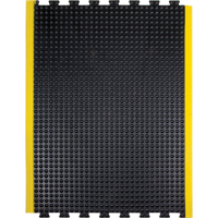 Tapis antifatigue en d&ocirc;me, &agrave; bulles, 3' x 4' x 1/2", Noir, Caoutchouc Planification Entrepots Molloy