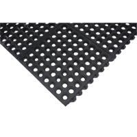 Tapis modulaire antifatigue, Nid d'abeilles, 3' x 3' x 1/2", Noir, Caoutchouc naturel Planification Entrepots Molloy
