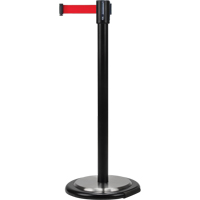 Barri&egrave;res sur pieds pour le contr&ocirc;le des foules, Acier, 35" h, Ruban Rouge, Longueur du ruban 12' Planification Entrepots Molloy