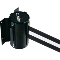 Wall Mount Barrier, Steel, Screw Mount, 7', Black/White Tape Planification Entrepots Molloy