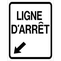 Enseigne enroulable de circulation « Ligne d'Arrêt », 23-3/5" x 29-1/2", Vinyle, Français avec pictogramme SDP373 | Planification Entrepots Molloy