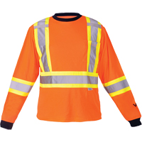 Chemise de s&eacute;curit&eacute; &agrave; manches longues, Polyester, Moyen, Orange haute visibilit&eacute; Planification Entrepots Molloy