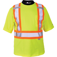 T-shirt de s&eacute;curit&eacute;, Polyester, Moyen, Jaune lime haute visibilit&eacute; Planification Entrepots Molloy
