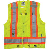 Veste de s&eacute;curit&eacute; pour arpenteur, Jaune lime haute visibilit&eacute;, Petit, Polyester Planification Entrepots Molloy