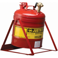 Bidon avec robinet s&eacute;curitaires pour laboratoires, Type I, Acier, 5 gal. US, Rouge, Homologu&eacute; FM Planification Entrepots Molloy