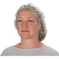 Non-Woven Bouffant Caps, Polypropylene, 21"/Large, White Planification Entrepots Molloy
