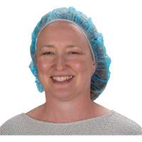 Non-Woven Bouffant Caps, Polypropylene, 21"/Large, Blue Planification Entrepots Molloy