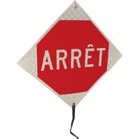 Panneau de circulation enroulable « Arrêt », 24" x 24", Vinyle, Français SED895 | Planification Entrepots Molloy