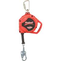 Rebel Self Retracting Lifeline, 33', Galvanized Steel, Swivel Planification Entrepots Molloy