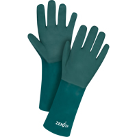 Gants verts &agrave; double enduit, 14" lo, PVC, Doublure en Jersey de coton, 70 mils Planification Entrepots Molloy