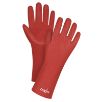 Gants rouges &agrave; fini doux r&eacute;sistants aux produits chimiques, Taille 9, 14" lo, PVC, Doublure en Interlock, 47-mil Planification Entrepots Molloy