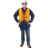 Standard-Duty Safety Vest, High Visibility Orange, Medium, Polyester Planification Entrepots Molloy
